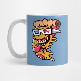 Retro Cartoon Pizza with 3D Glasses Mug